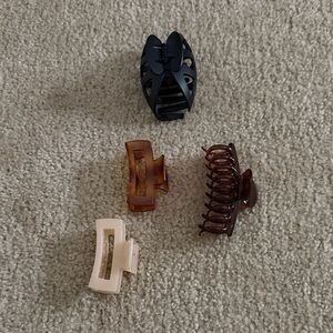 Stylish Hair Claw Clip Set for Men - Black, Brown, Tan